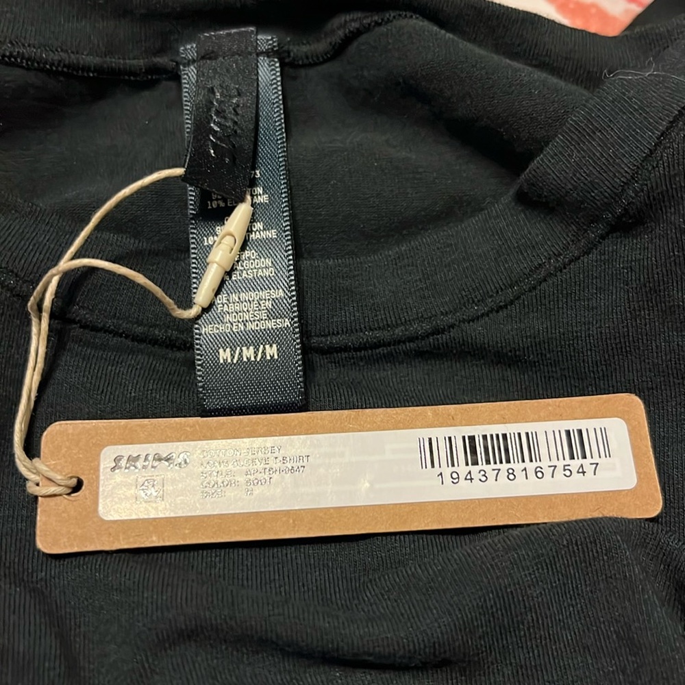 NWT SKIMS Cotton Jersey Long Sleeve Shirt tee top new black soot - Picture 6 of 6